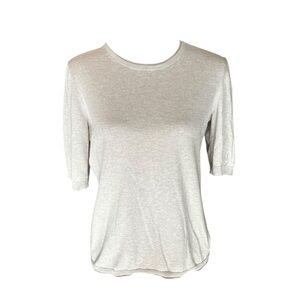 Banana Republic Silk Cashmere Knit Top Short Sleeve Gray Large